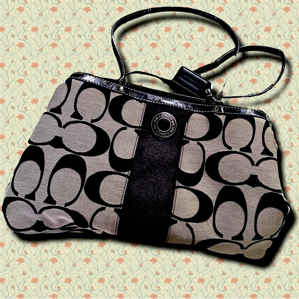 Large Vintage Gray COACH purse | good condition